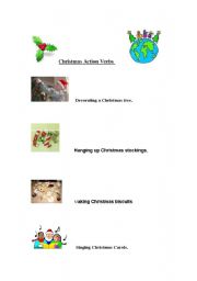 English Worksheet: Christmas Action Verbs.