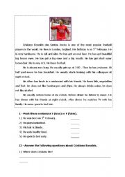 English Worksheet: Cristiano Ronaldo 