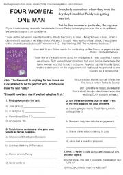 English Worksheet: Reading Comprehension: FOUR WOMEN; ONE MAN