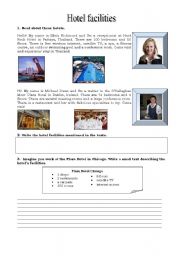 English Worksheet: hotel facilities