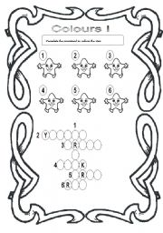 English Worksheet: COLOURS 1 