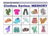 English Worksheet: Practice of Clothes Vocabulary: Memory (3 of 4)