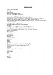 English Worksheet: LESSON PLAN