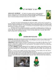 ST. PATRICKS DAY - reading and listening