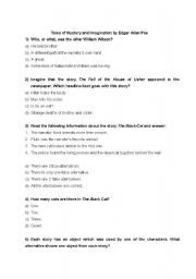 English Worksheet: Tales of Mystery and Imagination