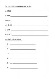 English worksheet: numbers 2