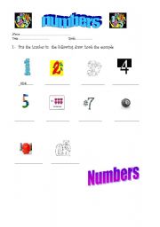 English worksheet: numbers