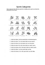 English worksheet: Sports Categories