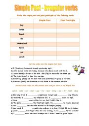 English worksheet: Simple Past - Irregular Verbs