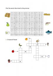 English worksheet: food