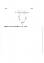 English worksheet: Five senses- Smell