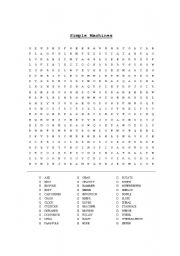 English Worksheet: Wordsearch: Simple Machines