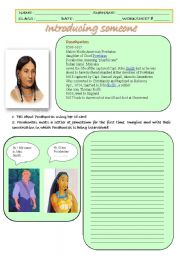 English worksheet: Worksheet introducing someone