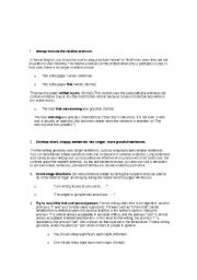 English Worksheet: steps of formal writing