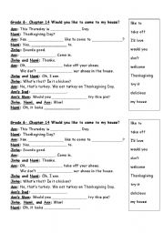 english worksheets korean public school grade 6 chapter 14 dialogue work sheet