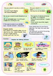 English Worksheet: adverbs