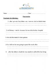 English Worksheet: Punctuation