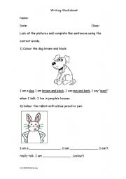 English worksheet: Colouring Animals