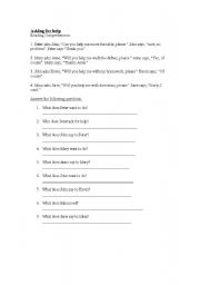 English worksheet: Asking for help.