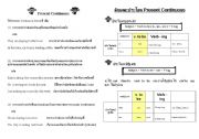 English worksheet: present continous 