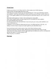 English Worksheet: Present tense to past
