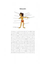 English Worksheet: body parts