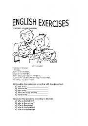 English worksheet: Happy Family