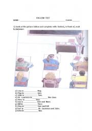 English worksheet: Prepositions