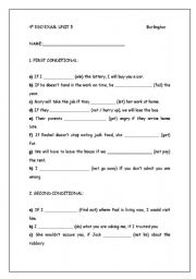 English Worksheet: 1st and 2nd Conditional