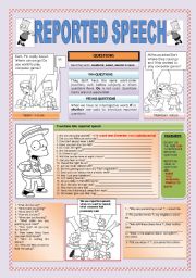 English Worksheet: REPORTED SPEECH: QUESTIONS