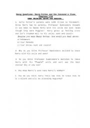 English Worksheet: Simple Essay Questions about Chapters 1-4 of first HP book