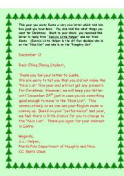 English Worksheet: Twisted Letter to Santa