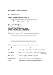 English Worksheet: Ratatouille Interchange 103