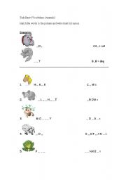 English worksheet: Vocabulary learning