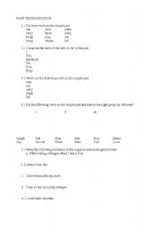 English worksheet: past simple test