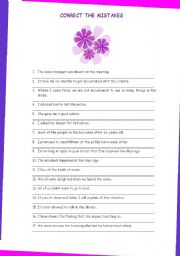 English Worksheet: Correct the mistakes