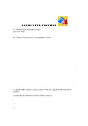English Worksheet: Favourite clothes