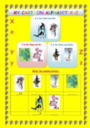 English worksheet: ALPHABET: CARTOON ALPHABET BOOK X-Z