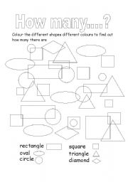 English Worksheet: How Many shapes are there
