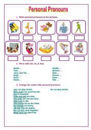 English Worksheet: Personal Pronouns