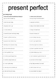 English Worksheet: Present perfect + just / already / yet.