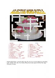 English worksheet: Elementary Adjective Word Puzzle