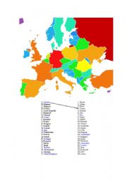 English Worksheet: European Countries and Capitals