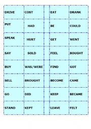 English worksheet: Irregular verbs domino