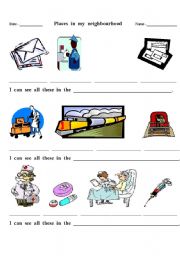 English worksheet: places in my neighbourhood