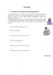 English Worksheet: personal details