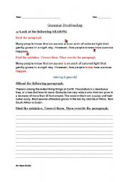 English Worksheet: Grammar Proofreading