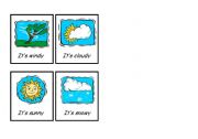 English worksheet: Weather Game - Cards -Part 1