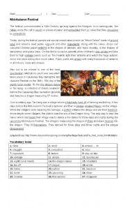 English Worksheet: Mid-Autumn Festival - Read an article about Mid-Autumn Festival and Draw your own mooncake