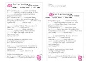 English Worksheet: Listening ; Dont go breaking my heart